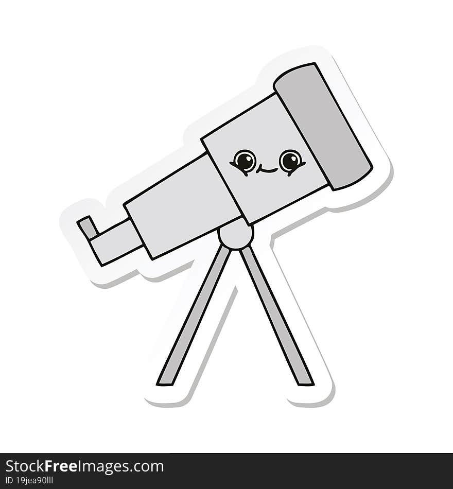 sticker of a cute cartoon telescope