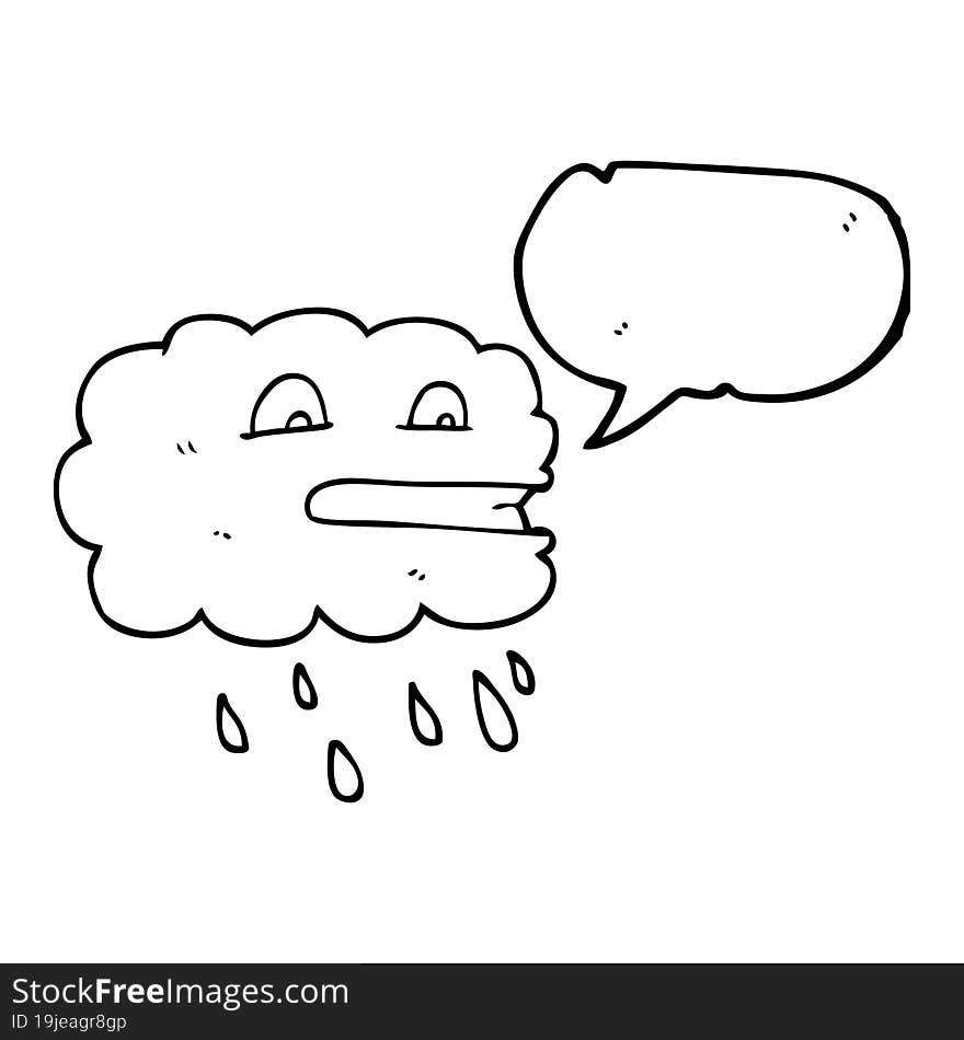 speech bubble cartoon rain cloud