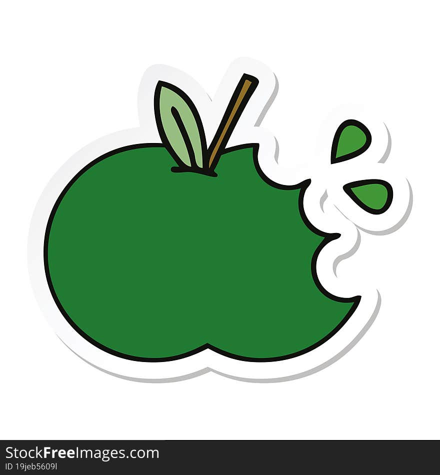 sticker of a cute cartoon juicy apple