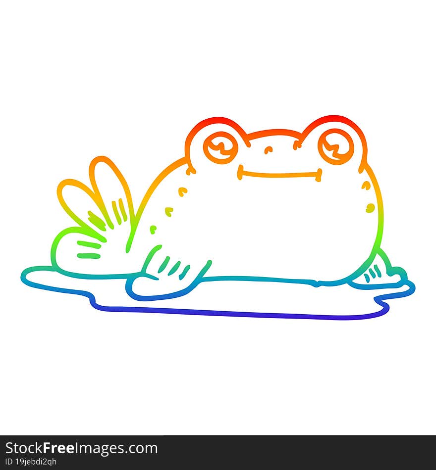 rainbow gradient line drawing cartoon fish