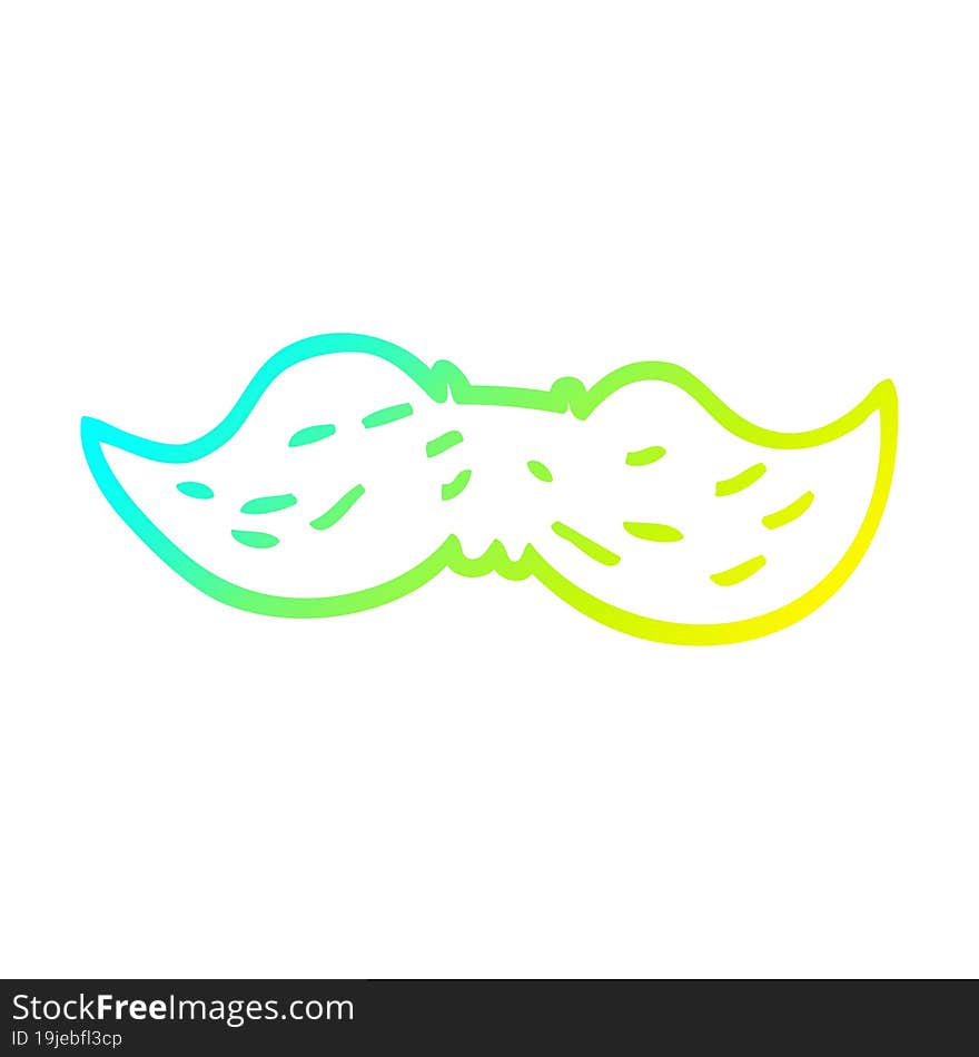 cold gradient line drawing cartoon mans mustache