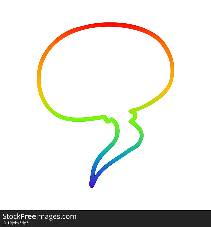 rainbow gradient line drawing cartoon speech bubble