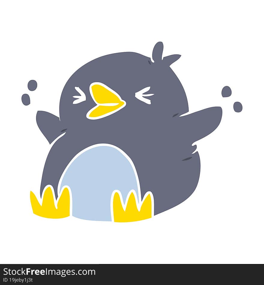 flat color style cartoon penguin