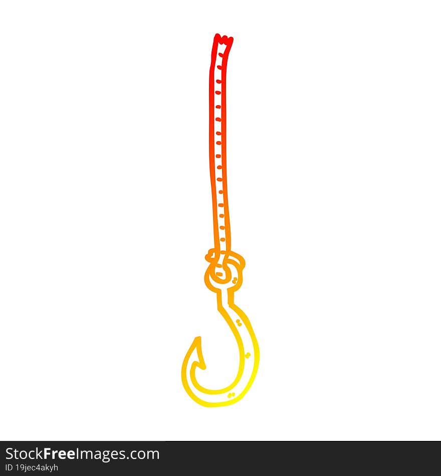 warm gradient line drawing cartoon fish hook