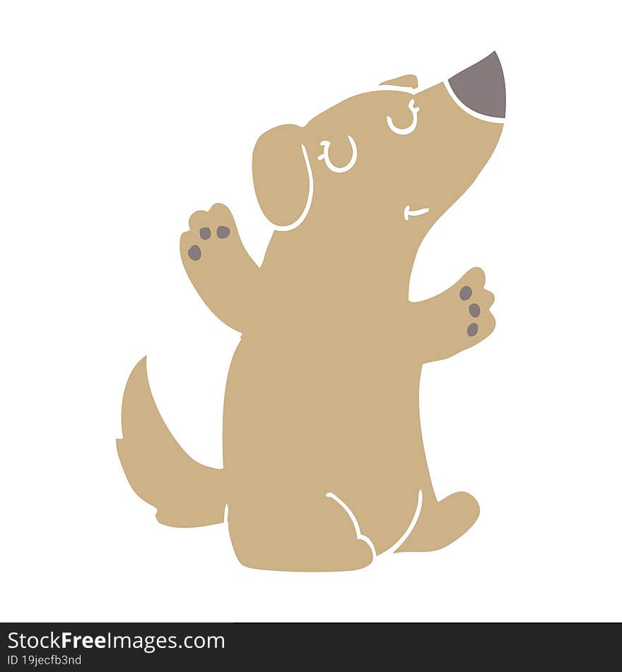 flat color style cartoon dog