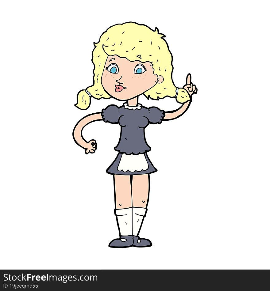 Cartoon Pretty Maid Woman