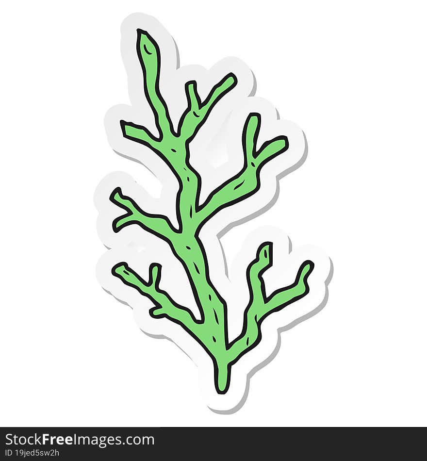 Sticker Of A Cartoon Seaweed