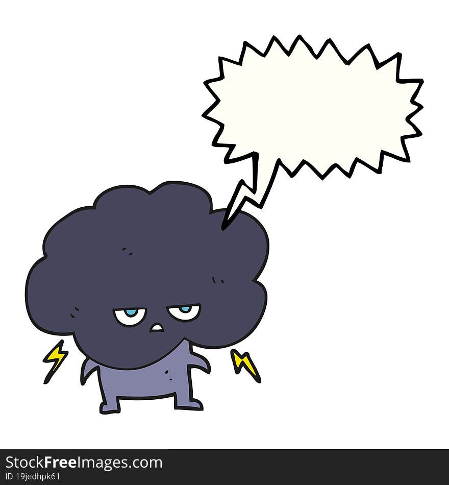 Speech Bubble Cartoon Raincloud