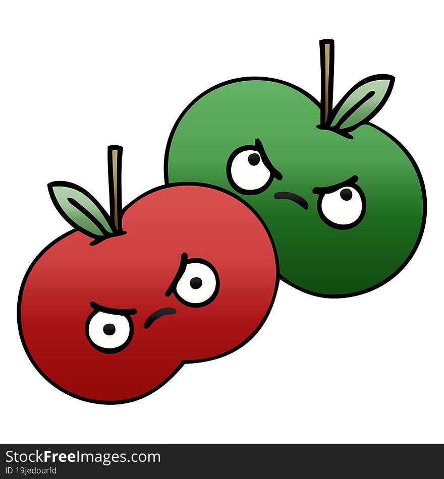 gradient shaded cartoon juicy apple