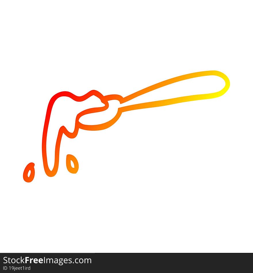 warm gradient line drawing cartoon ladle of food