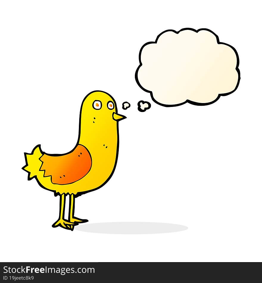 Cartoon Bird With Thought Bubble