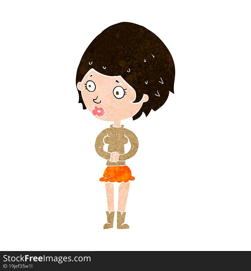 cartoon concerned woman