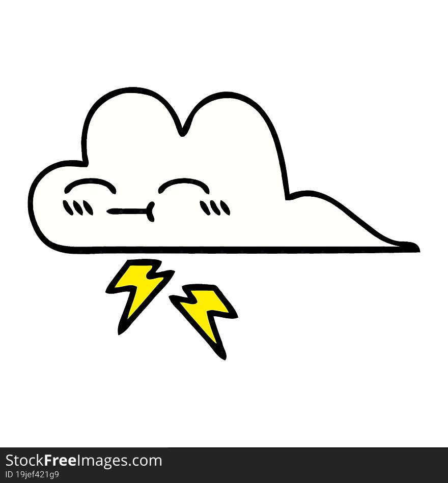 Comic Book Style Cartoon Thunder Cloud