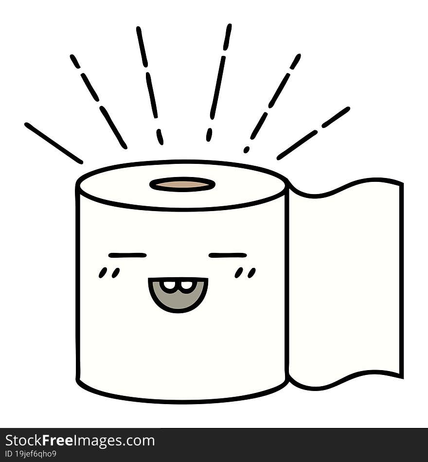 Traditional Tattoo Style Toilet Paper Character