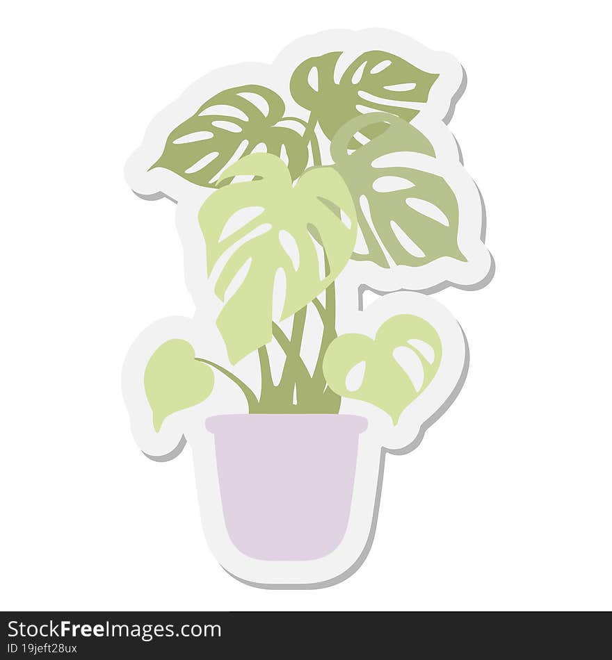 monstera plant sticker