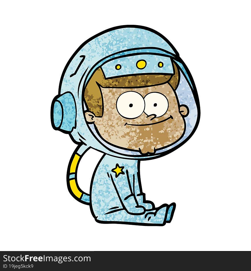 happy astronaut cartoon. happy astronaut cartoon