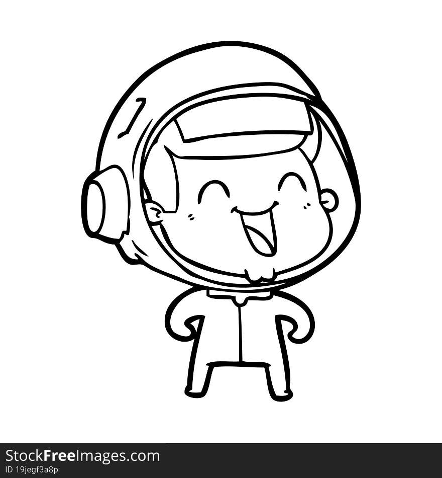 happy cartoon astronaut. happy cartoon astronaut