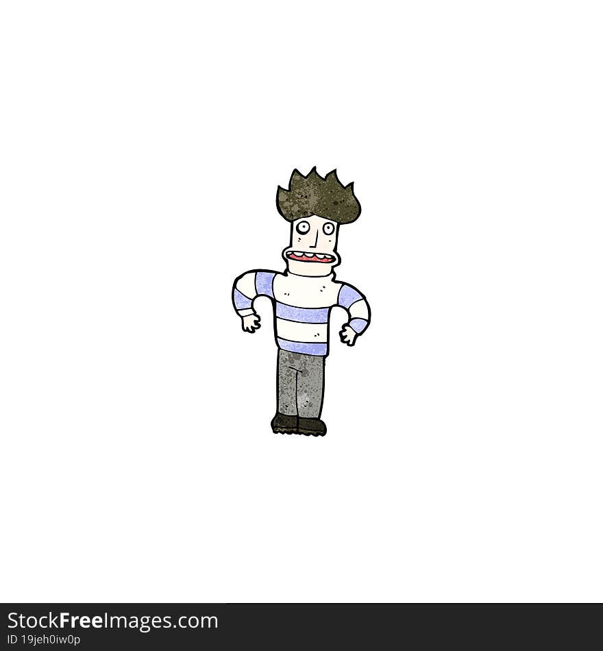 cartoon anxious man