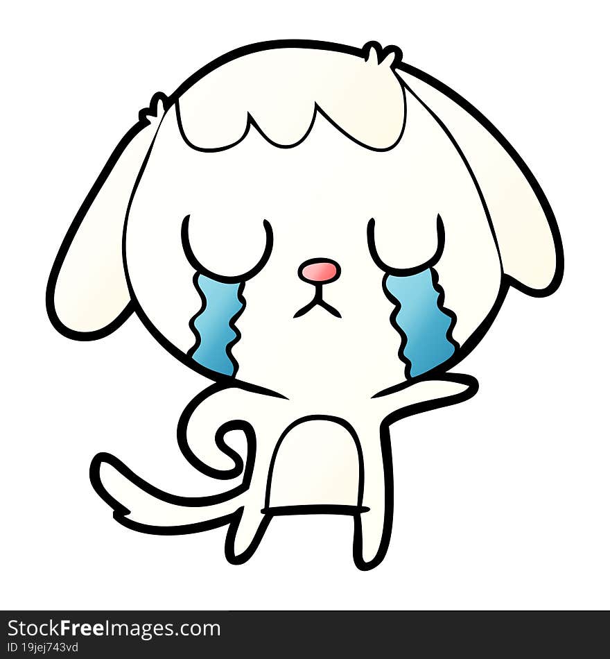 cute cartoon dog crying. cute cartoon dog crying