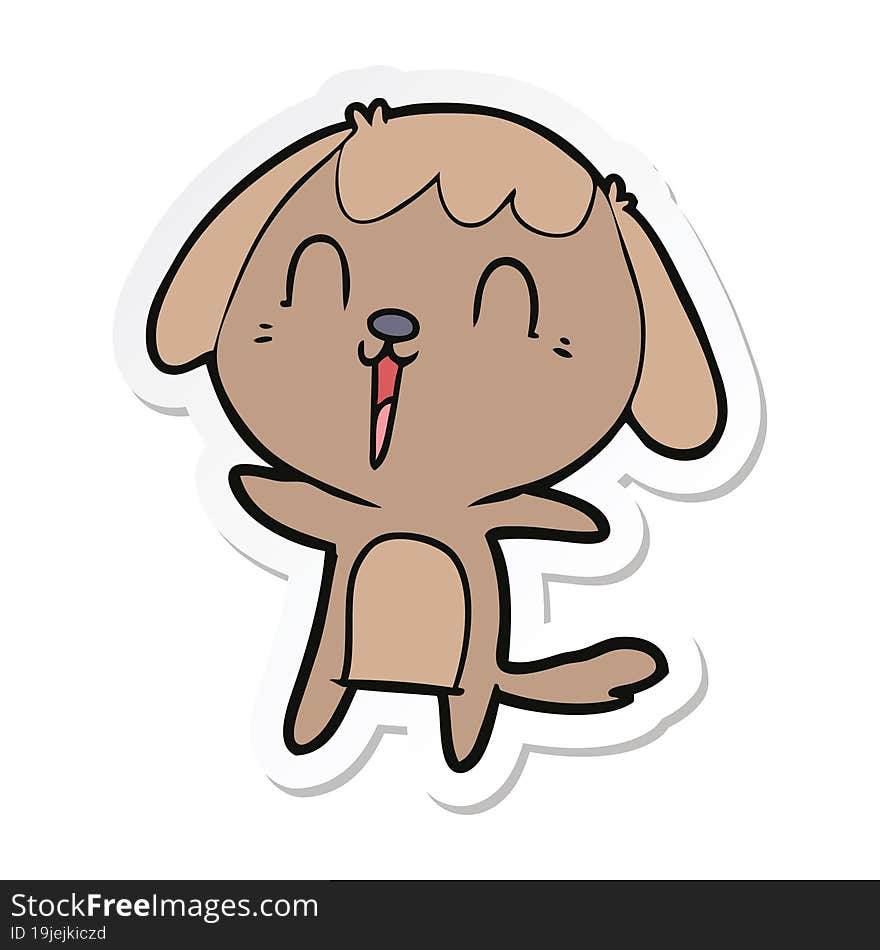 sticker of a cute cartoon dog