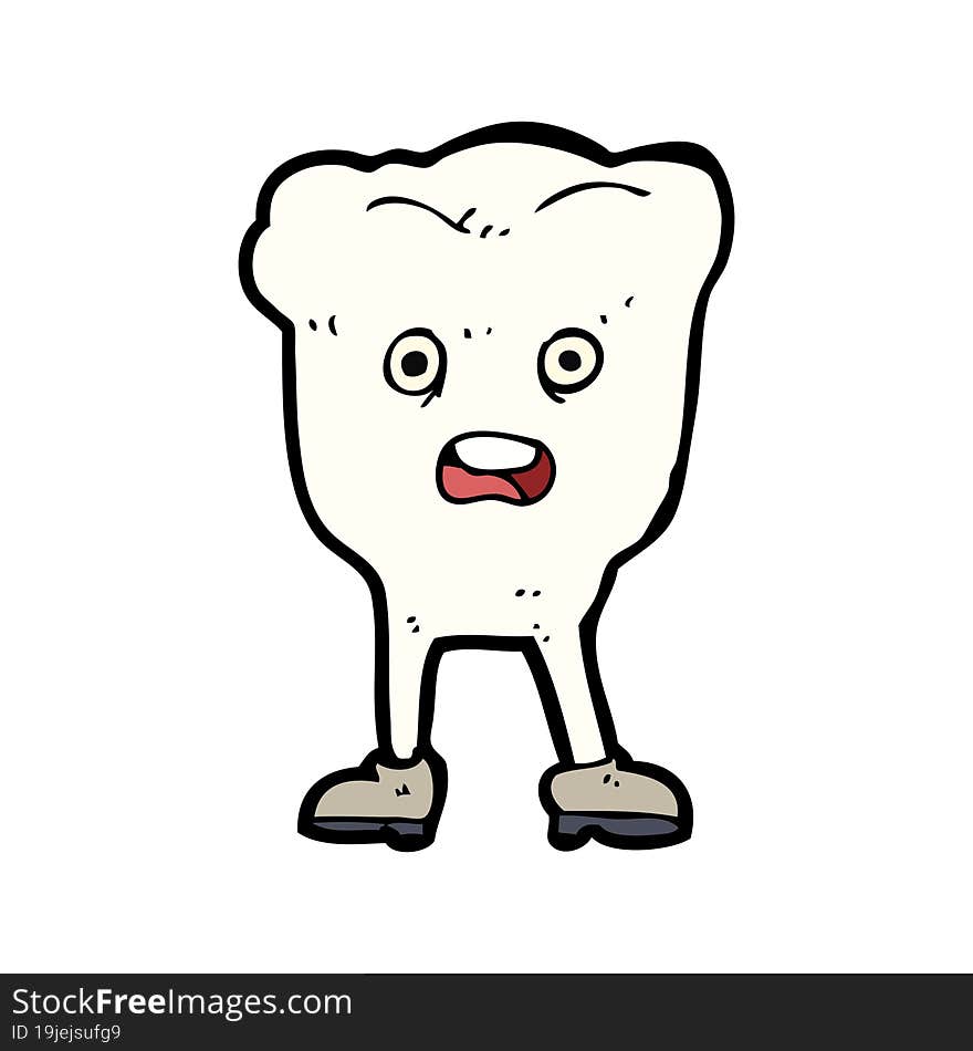 cartoon tooth looking afraid