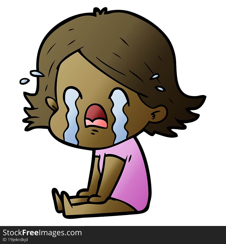 cartoon woman crying. cartoon woman crying