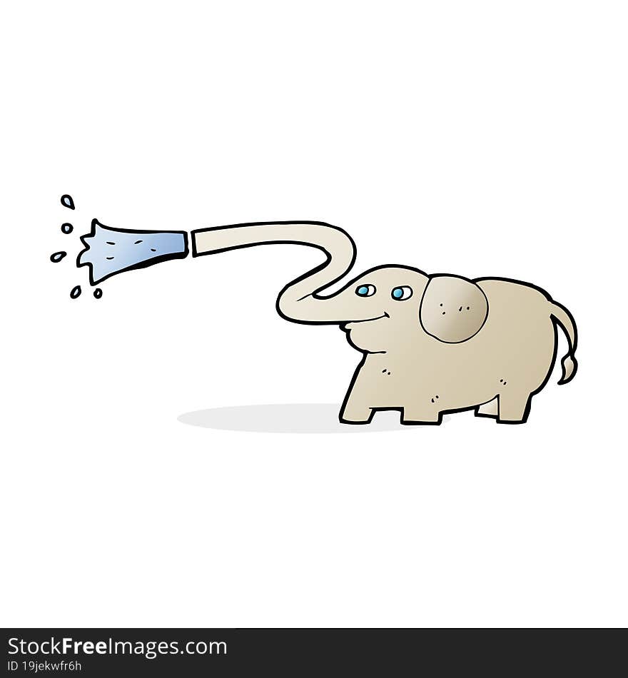 cartoon elephant squirting water