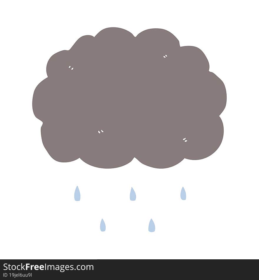 flat color style cartoon cloud raining