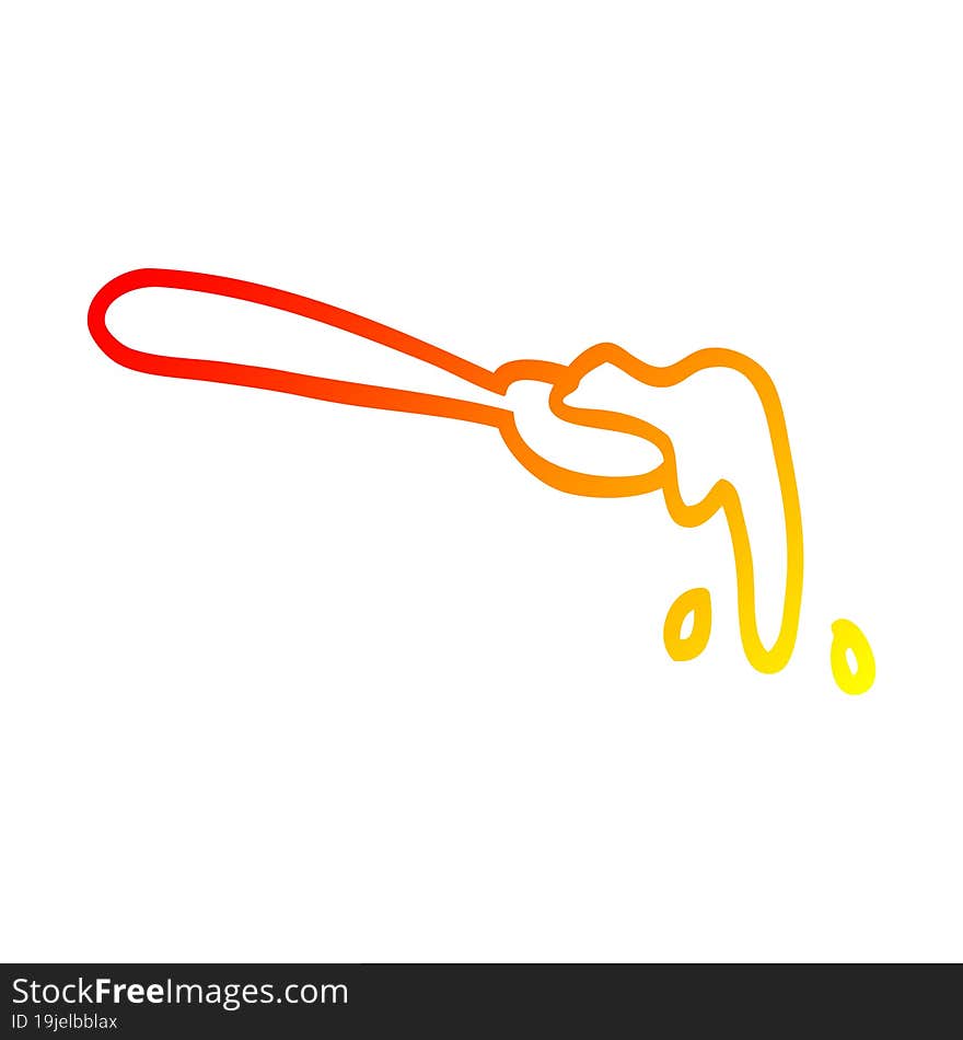 warm gradient line drawing cartoon ladle of food