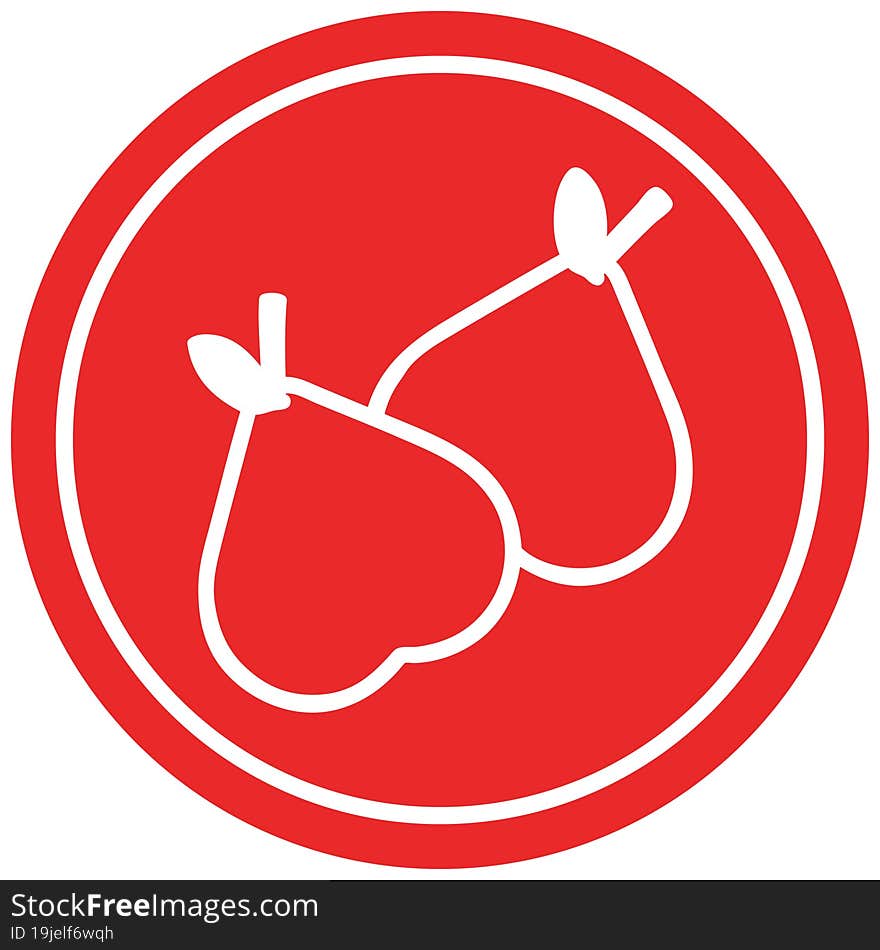 Organic Pears Circular Icon