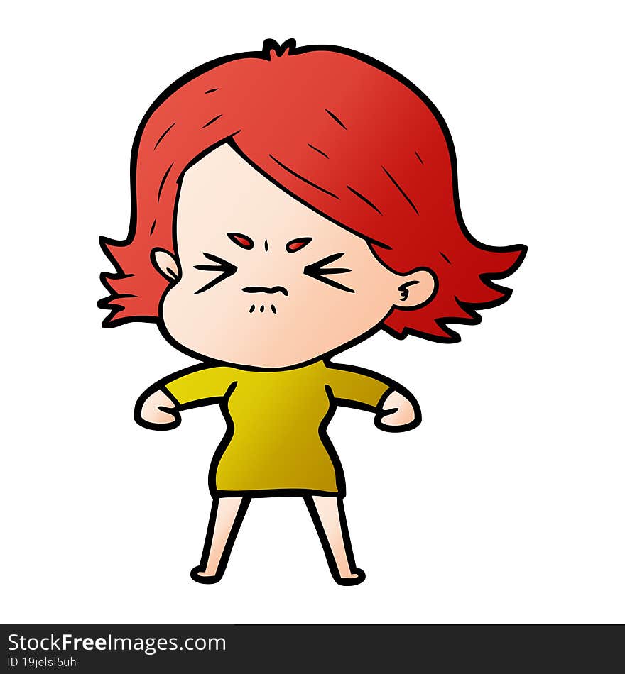 cartoon angry girl. cartoon angry girl