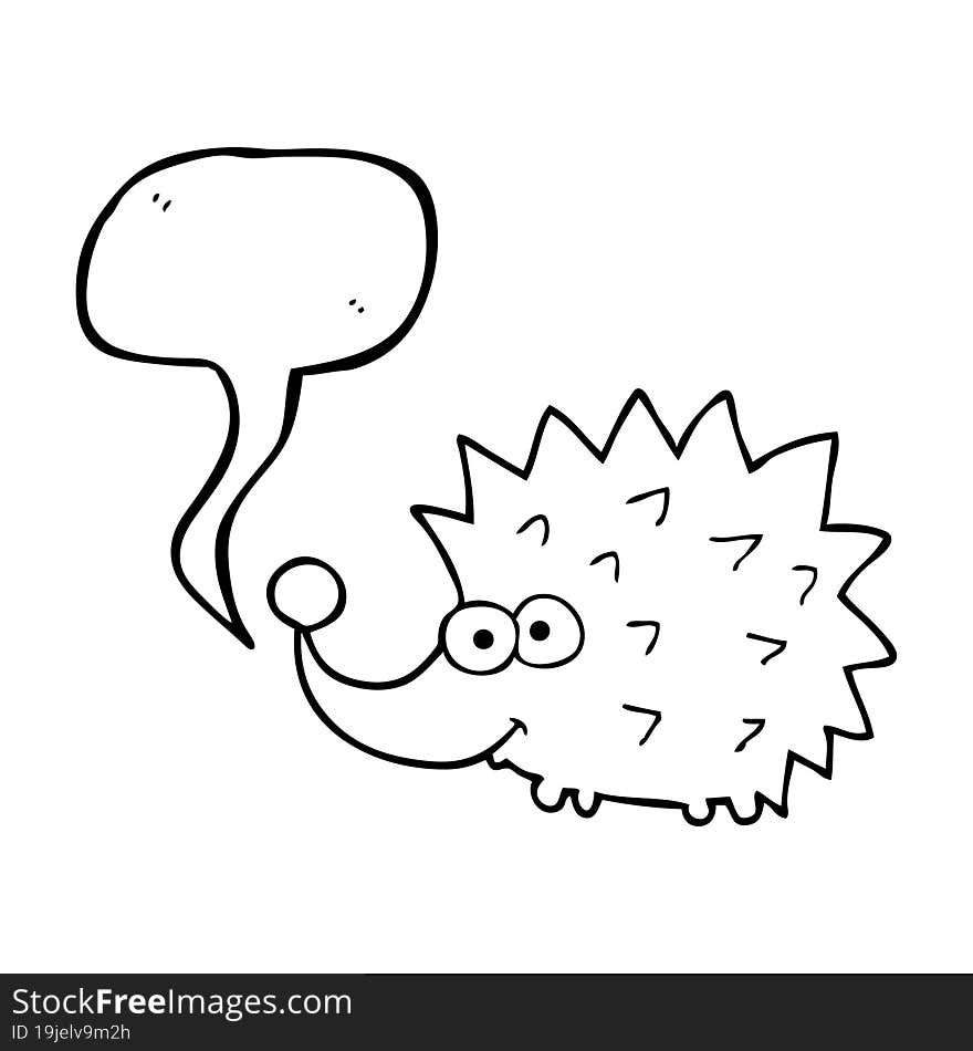 Speech Bubble Cartoon Hedgehog