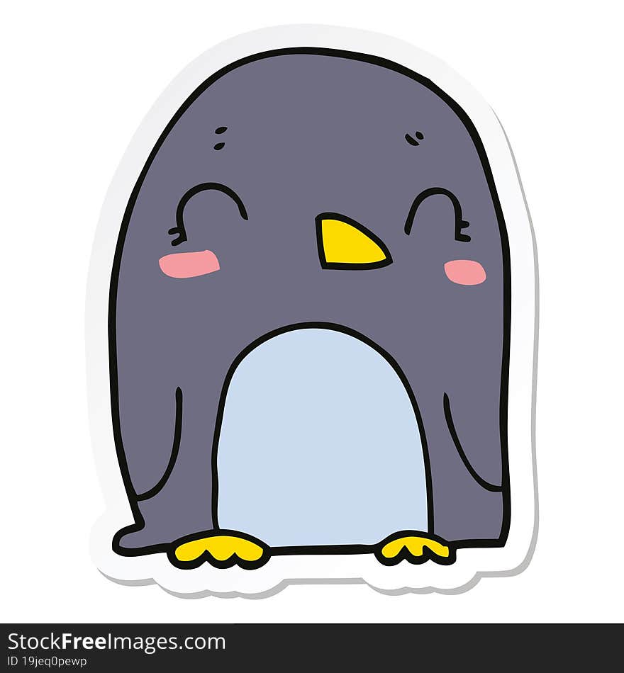 sticker of a cartoon penguin