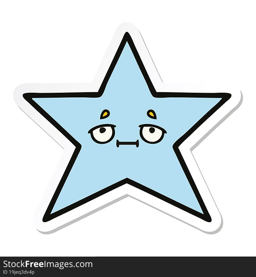 sticker of a cute cartoon star fish