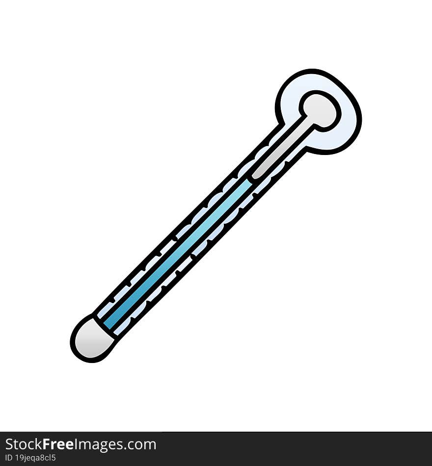 quirky gradient shaded cartoon thermometer