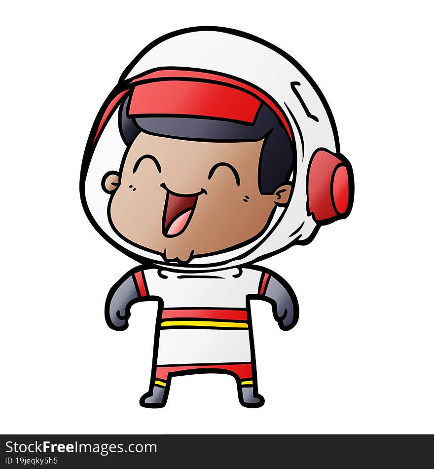 happy cartoon astronaut. happy cartoon astronaut