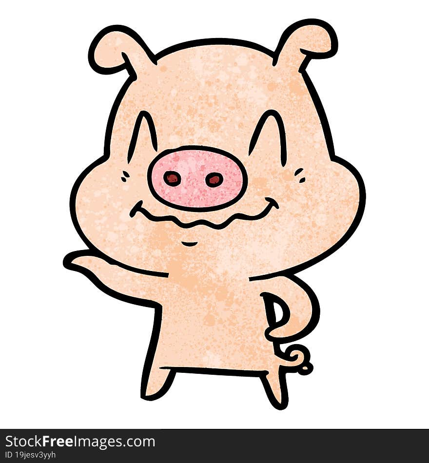 nervous cartoon pig. nervous cartoon pig