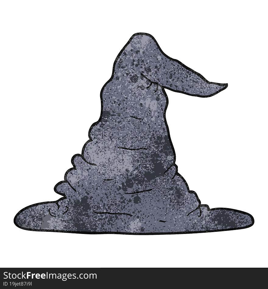 freehand textured cartoon witch hat