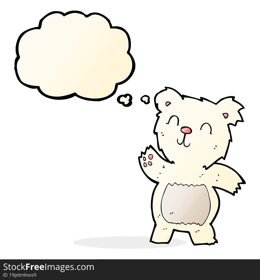 cartoon polar bear with thought bubble