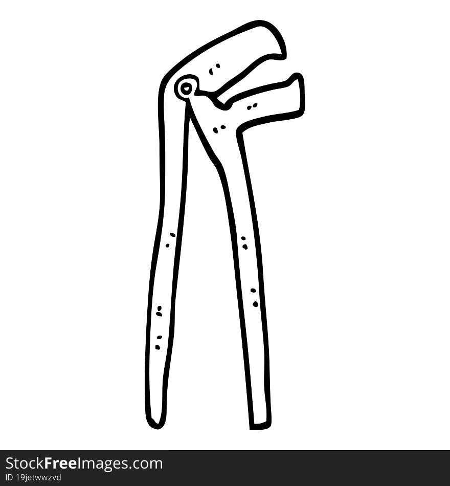 black and white cartoon plumbers wrench