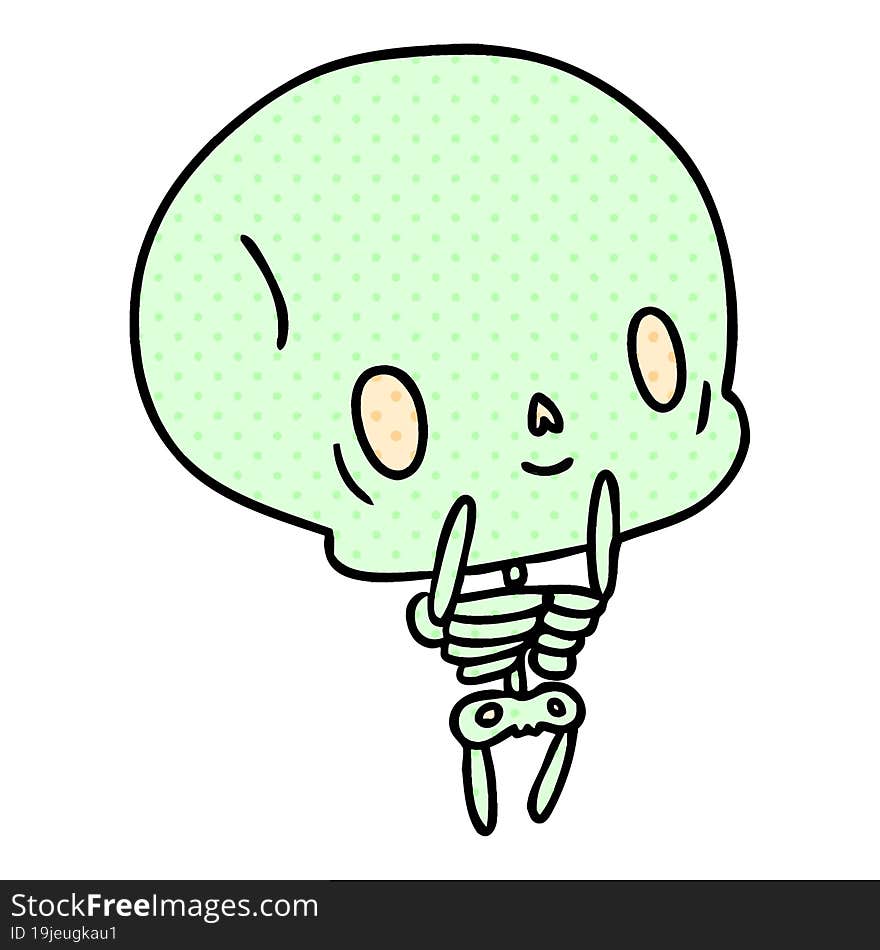 cartoon kawaii cute dead skeleton