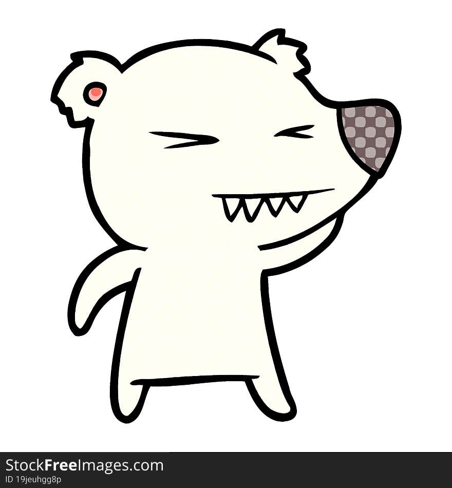 angry polar bear cartoon. angry polar bear cartoon