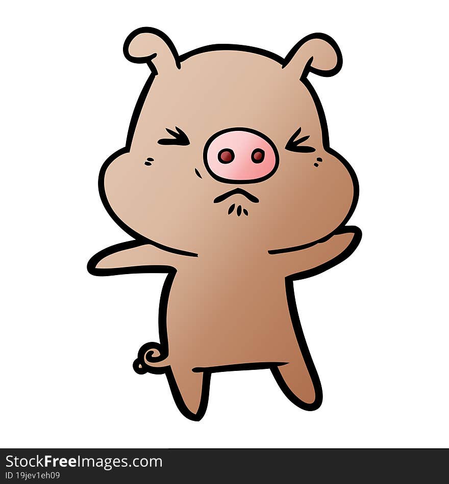 cartoon angry pig. cartoon angry pig