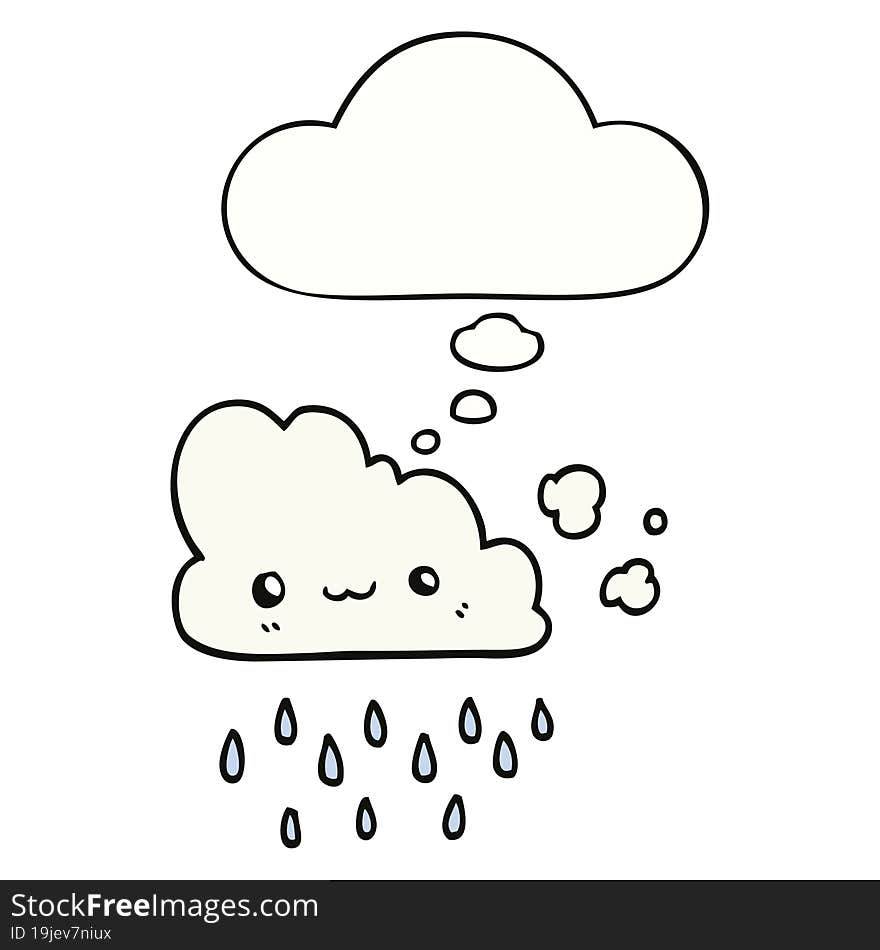 Cartoon Storm Cloud And Thought Bubble