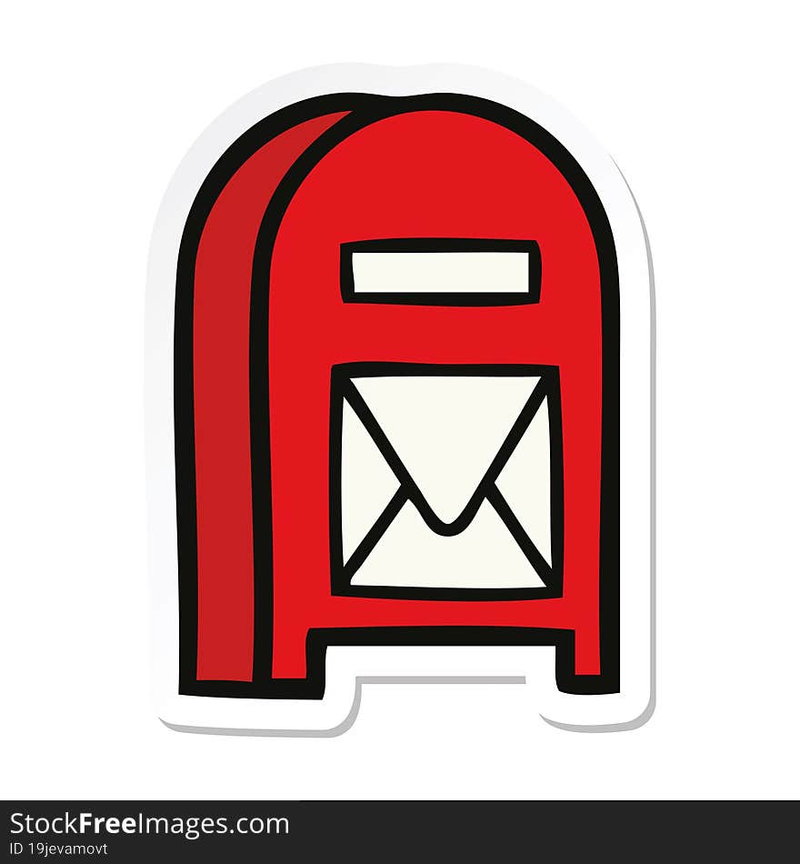 sticker of a cute cartoon mail box