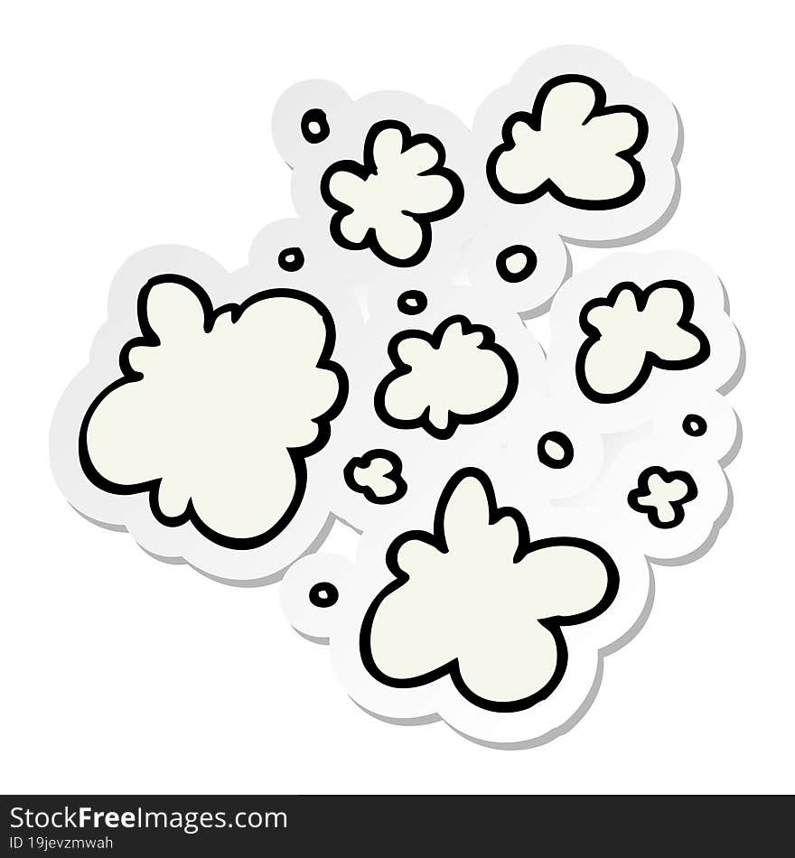 Sticker Of A Cartoon Decorative Smoke Puff Elements