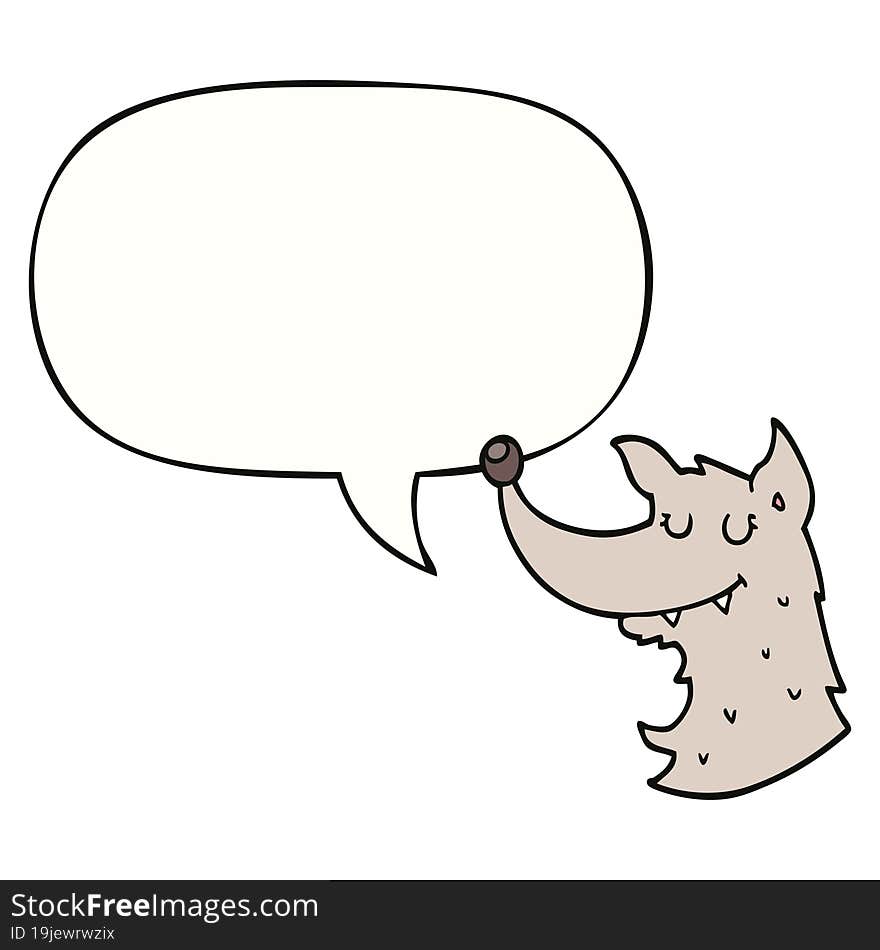 Cartoon Wolf And Speech Bubble