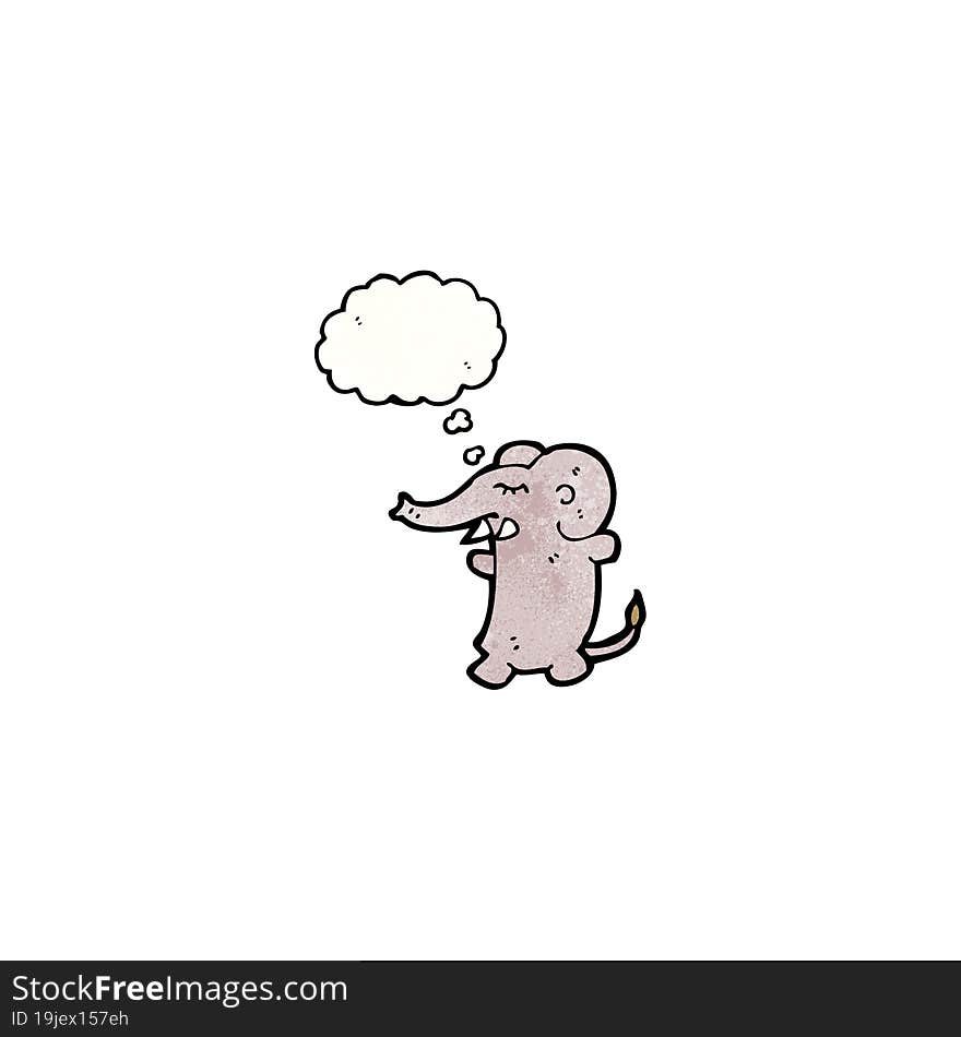 cartoon elephant with thought bubble