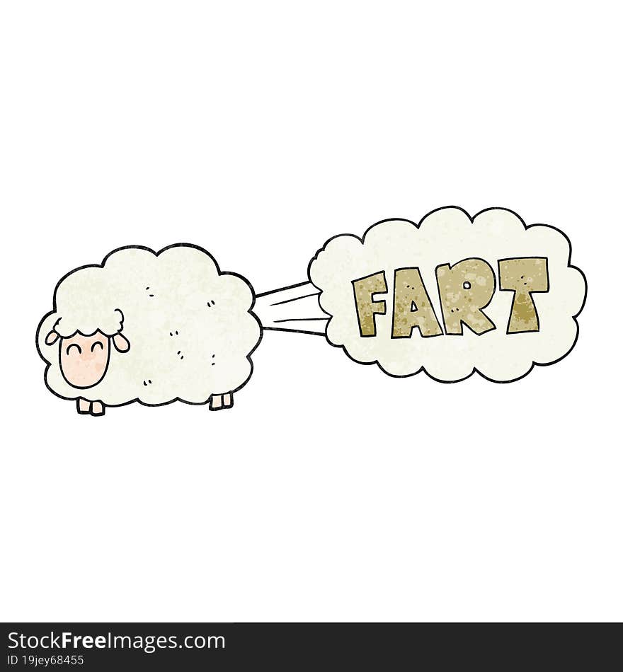 textured cartoon farting sheep