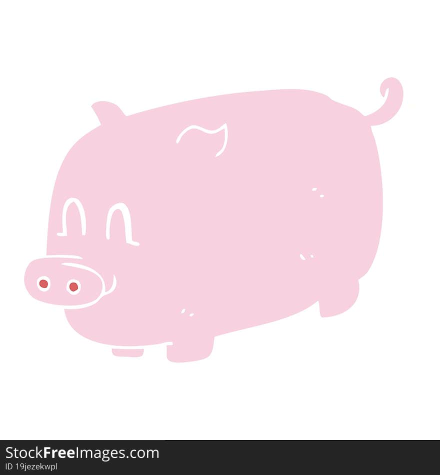 flat color illustration of pig. flat color illustration of pig